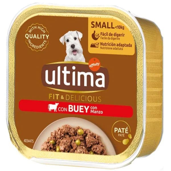 Alimento de buey para perro adulto mini ULTIMA, tarrina 150 g - 0.15 kg - Imagen del producto en Findit