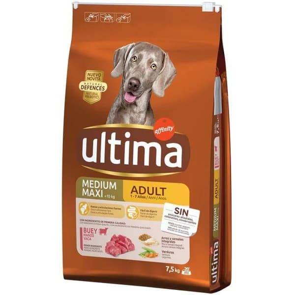 Aliemento de buey-arroz para perro adulto ULTIMA, saco 7,5 kg - 7.5 kg - Imagen del producto en Findit