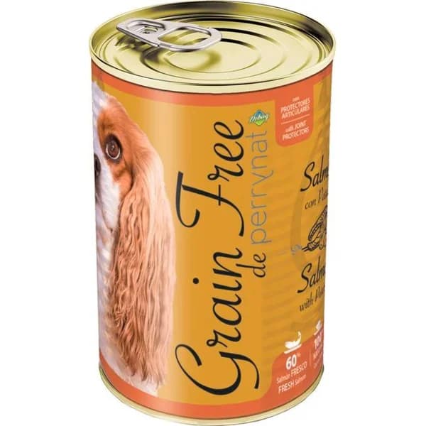 Alimento grain free de salmón para perro PERRYNAT, lata 400 g - 1 ud - Imagen del producto en Findit