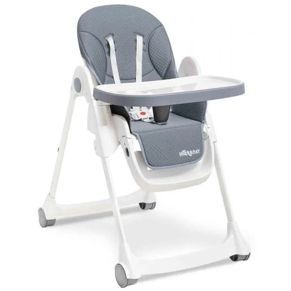 Trona 7 plegable Gris INTERBABY Fácil plegado con dos clicks. Respaldo con 3 posiciones de reclinación y regulable en 5 alturas. Bandeja con tapa extraible apta para el lavavajillas. 4 ruedas para una mejor movilidad. Tejido acolchado y de fácil limpieza. - 1 ud - Imagen del producto en Findit