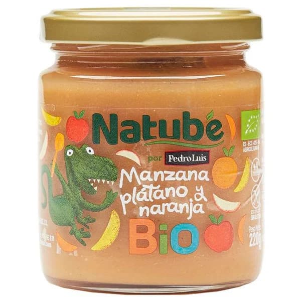 Tarrito bio manzana platano y naranja NATUBE, tarro 250 g - 0.25 kg - Imagen del producto en Findit