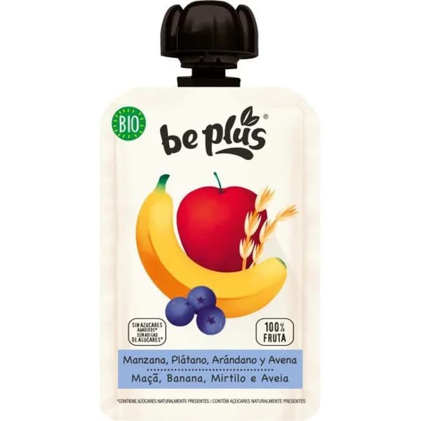 Manzana, plátano, arándanos y avena BE PLUS, bolsita 100 g - 0.1 kg - Imagen del producto en Findit