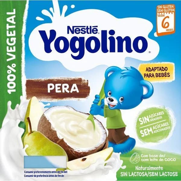 Yogolino de pera con base de coco NESTLÉ, pack 4x90 g - 1 ud - Imagen del producto en Findit