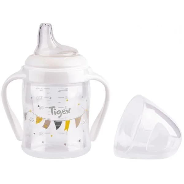 Biberón entrena multiflow con asas, tetina silicona y cuello ancho TIGEX, 150ml - 0.15 l - Imagen del producto en Findit