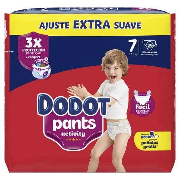 Pants jumbo +17 kg Talla 7 DODOT ACTIVITY EXTRA, paquete 29 uds - 29 ud - Imagen del producto en Findit