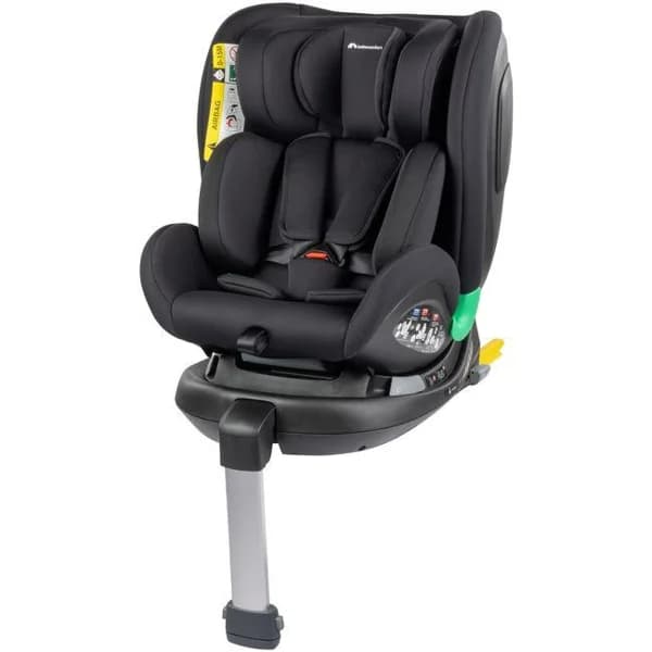Silla de auto Evolvefix Plus i-Size negra con isofix, grupo 0-1 BEBE CONFORT Apta desde el nacimiento hasta los 150 cm, instalación isofix y pata de apoyo, a contramarcha hasta los 105 cm, giratoria 360º, reclinable, reposacabezas regulable en 10 posicones y protección lateral. Homologación Europea ECE R129 - 12 ud - Imagen del producto en Findit