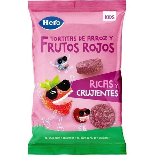 Tortitas de arroz de frutos rojos HERO, bolsa 40 g - 0.04 kg - Imagen del producto en Findit