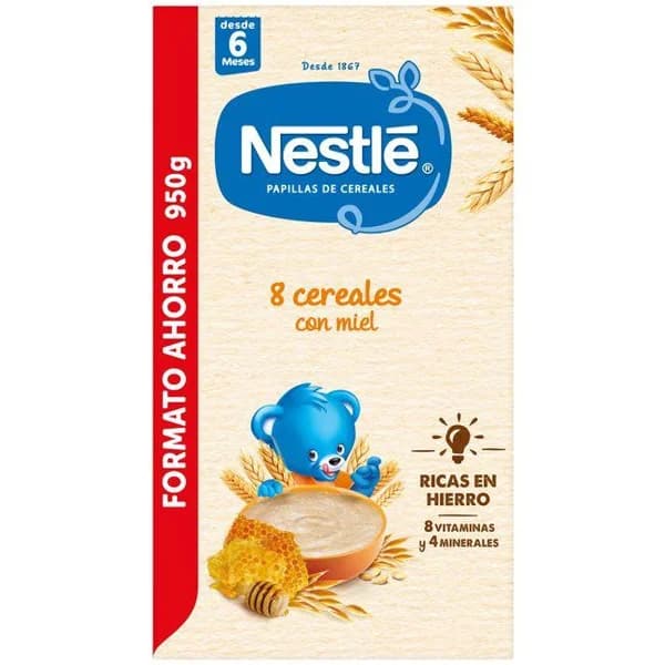 Papilla 8 cereales con miel NESTLÉ, caja 950 g - 0.95 kg - Imagen del producto en Findit