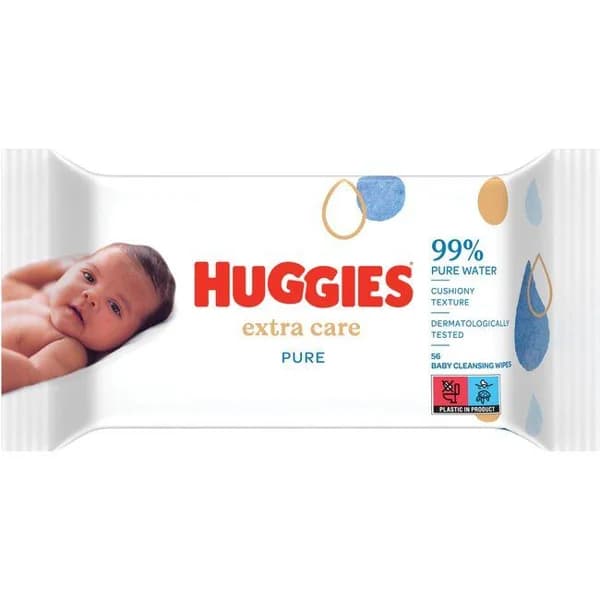 Toallitas extra care pure HUGGIES, paquete 56 uds - 56 ud - Imagen del producto en Findit