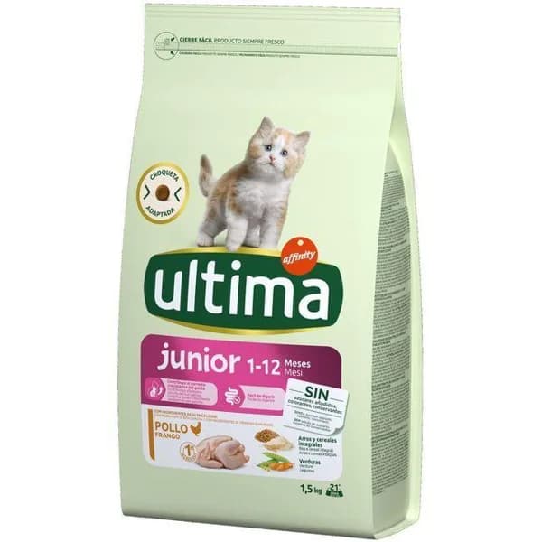Alimento de pollo-arroz gato junior 1-12 m ULTIMA, saco 1,5 kg - 1.5 kg - Imagen del producto en Findit