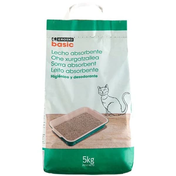 Arena para gatos EROSKI basic, saco 5 kg - 5 kg - Imagen del producto en Findit