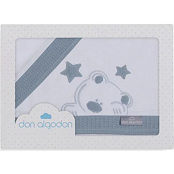 Sábanas cuna D Algodón Oso blanco petroleo nido abeja 3 piezas INTERBABY, 60x120cm - 72 m - Imagen del producto en Findit