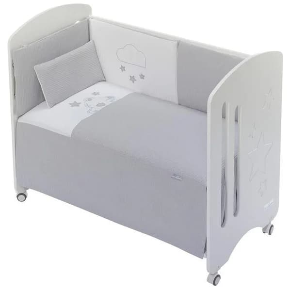 Edredón de cuna nido de abeja Gris con protector y almohada INTERBABY, 60x120 cm - 72 m - Imagen del producto en Findit