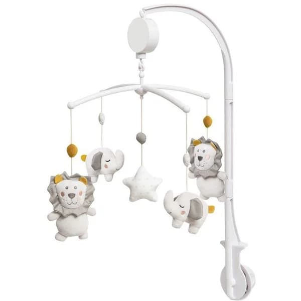 Carrusel musical 5 muñecos estrella gris, favorece el descanso del bebé INTERBABY - 1 ud - Imagen del producto en Findit