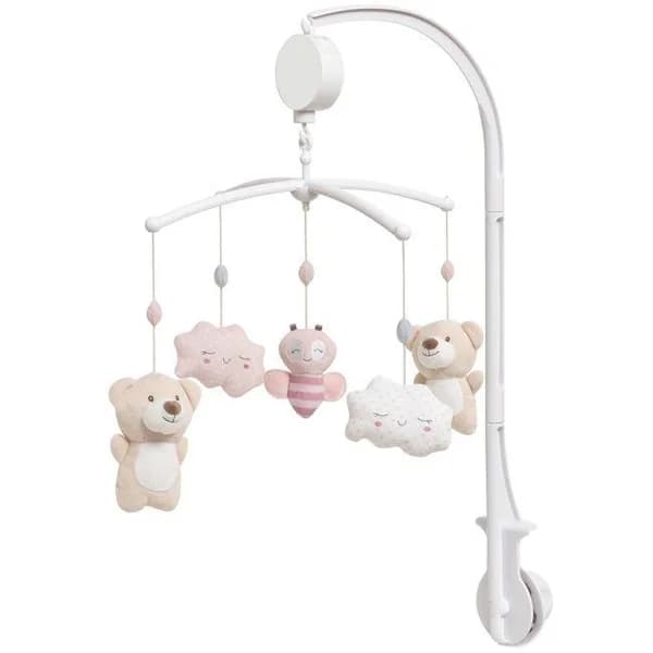 Carrusel musical 5 muñecos abeja rosa, favorece el descanso del bebé INTERBABY - 1 ud - Imagen del producto en Findit