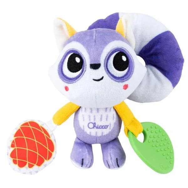 Mapache sonajero mordedor de peluche para carro, edad rec 3-24 meses CHICCO - 1 ud - Imagen del producto en Findit