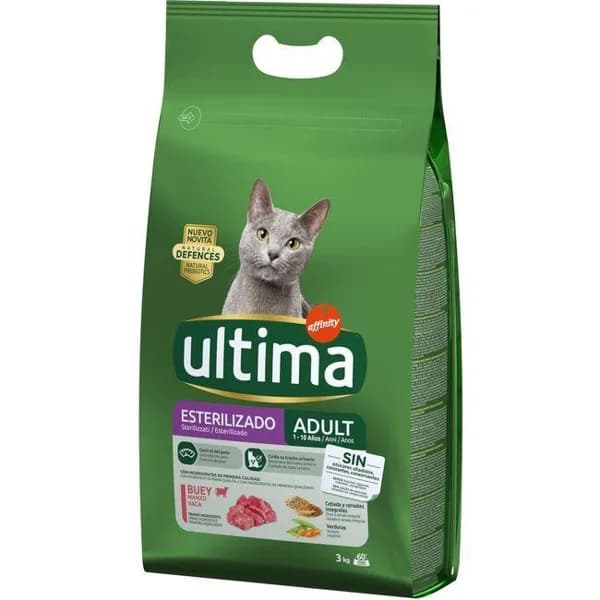 Alimento de buey gato esterilizado ULTIMA, saco 3 kg - 1 ud - Imagen del producto en Findit