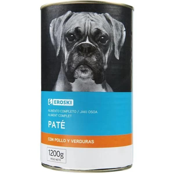Alimento con pollo para perro EROSKI, lata 1,2 kg - 1.2 kg - Imagen del producto en Findit