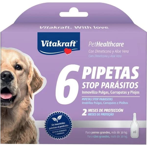 Pipeta para perro L dimeticona VITAKRAFT, caja 6 uds - 1 ud - Imagen del producto en Findit