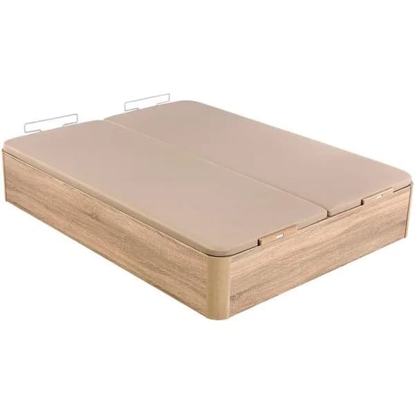 Canapé abatible madera al suelo 3D doble tapa 150x190 Natural PIKOLIN - 1 ud - Imagen del producto en Findit
