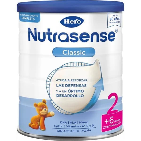 Leche infantil classic 2 HERO NUTRASENSE, lata 800 g - 0.8 kg - Imagen del producto en Findit