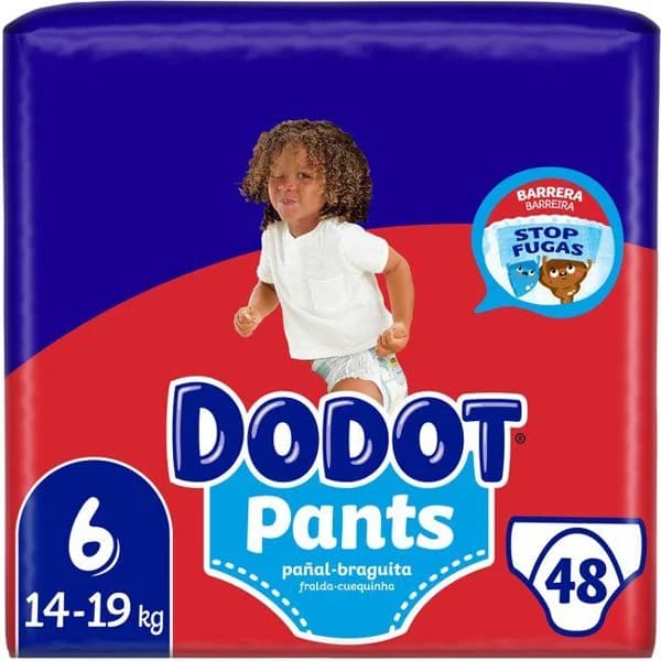 Pants bebé seco Jumbo 10+ kg Talla 6 DODOT, paquete 48 uds - 1 ud - Imagen del producto en Findit