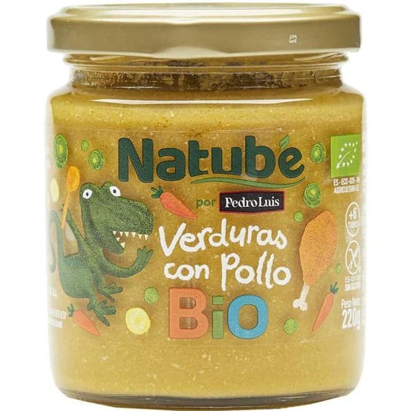Tarrito bio de verdura y pollo NATUBE, tarro 250 g - 0.25 kg - Imagen del producto en Findit