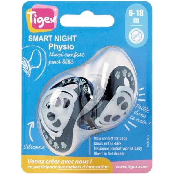 Chupete fisiológico silicona especial noche Smart +6meses TIGEX, 2uds - 2 ud - Imagen del producto en Findit