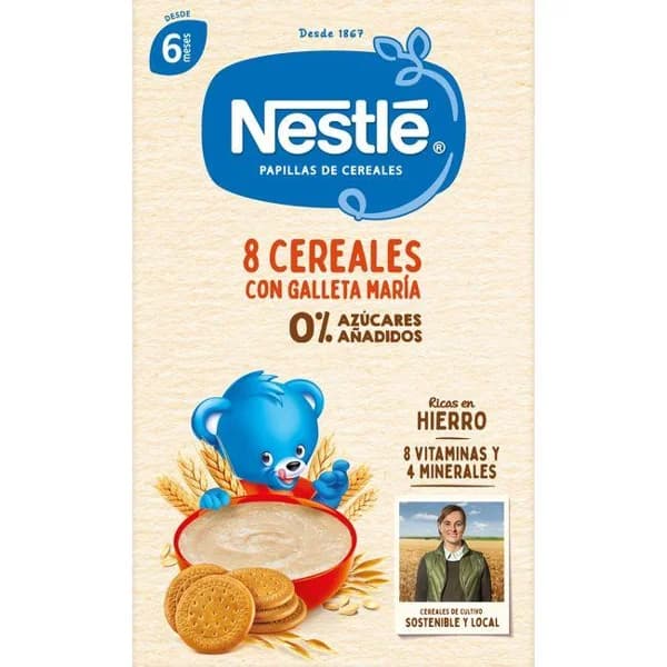 Papilla 8 cereales con galletas NESTLÉ, caja 475 g - 0.48 kg - Imagen del producto en Findit