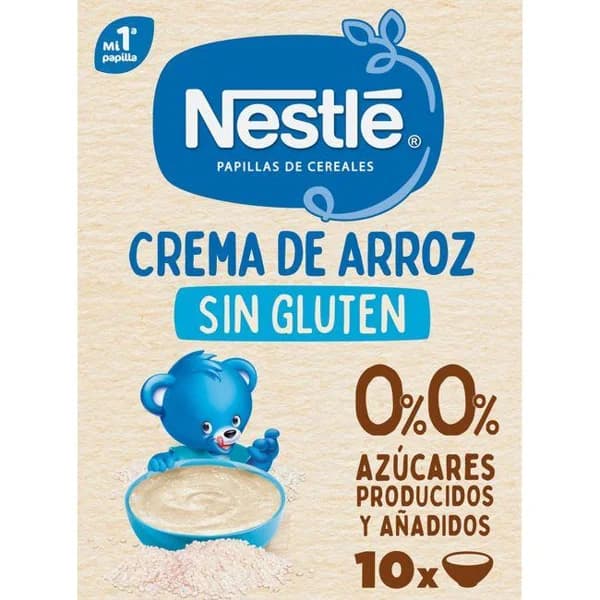 Papilla de cereales crema de arroz s/ gluten NESTLÉ, caja 180 g - 0.18 kg - Imagen del producto en Findit