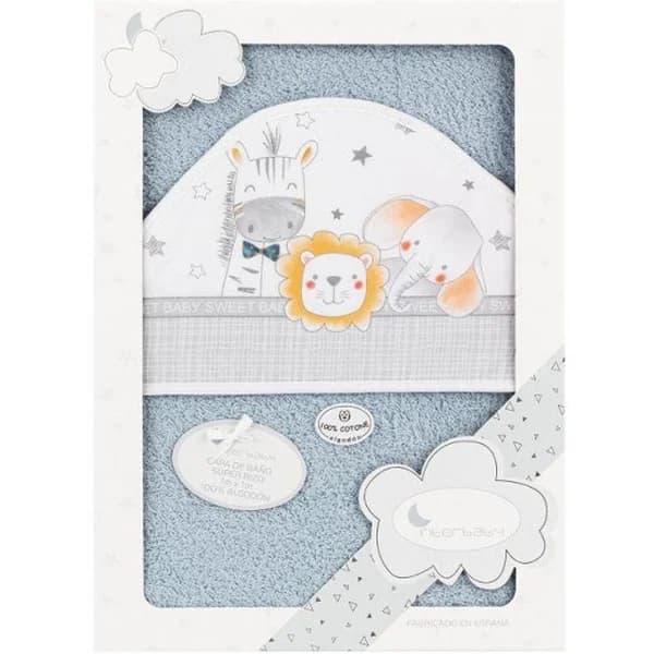 Capa de baño 100x100cm  con capucha, 100% algodón tacto suave,absorbente INTERBABY - 1 ud - Imagen del producto en Findit