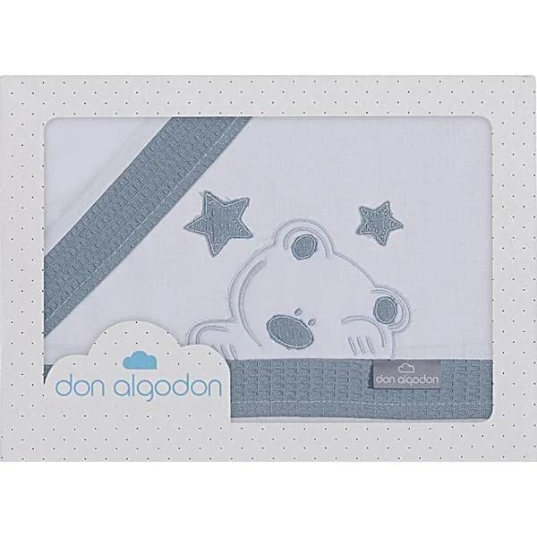 Sábanas Minicuna D Algodón blanco Petroleo nido abeja 3 piezas INTERBABY, 50x80 cm - 40 m - Imagen del producto en Findit