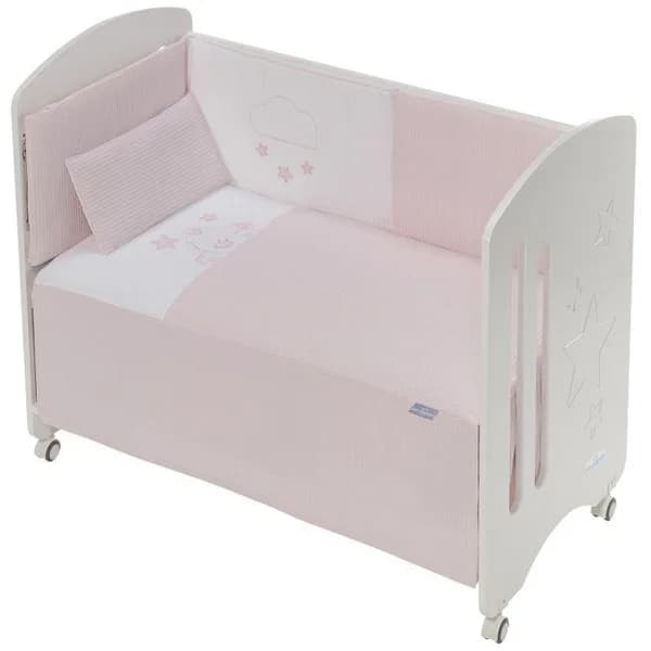 Edredón de cuna nido de abeja Rosa con protector y almohada INTERBABY, 60x120 cm - 72 m - Imagen del producto en Findit