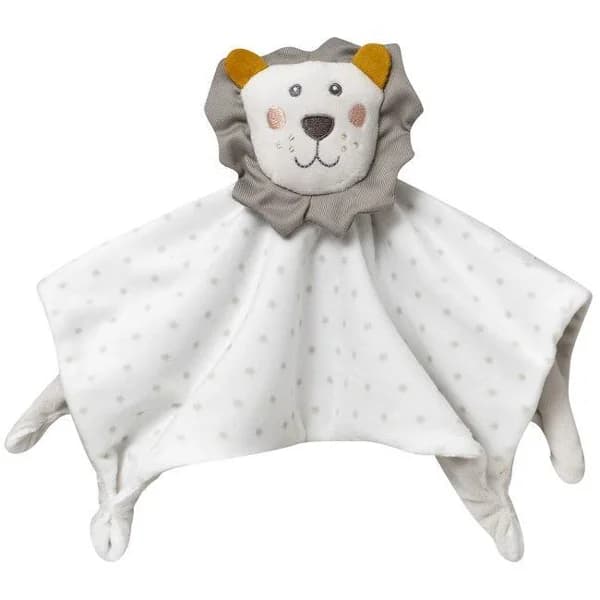 Dudu sonajero león gris, mantita de apego para bebe, tacto extrasuave INTERBABY - 1 ud - Imagen del producto en Findit