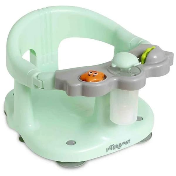 Asiento de baño verde con ventosa y panel de actividades INTERBABY - 1 ud - Imagen del producto en Findit