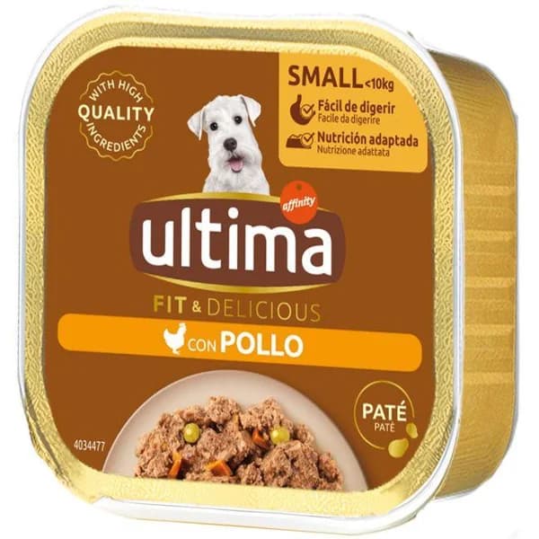 Alimento de pollo para perro adulto mini ULTIMA, tarrina 150 g - 0.15 kg - Imagen del producto en Findit