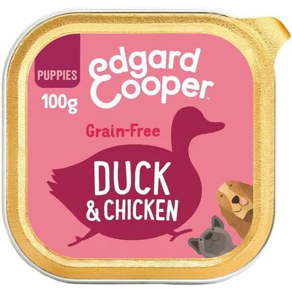 Alimento de pato-pollo cachorro EDGARD&COOPER, tarrina 100 g - 1 ud - Imagen del producto en Findit