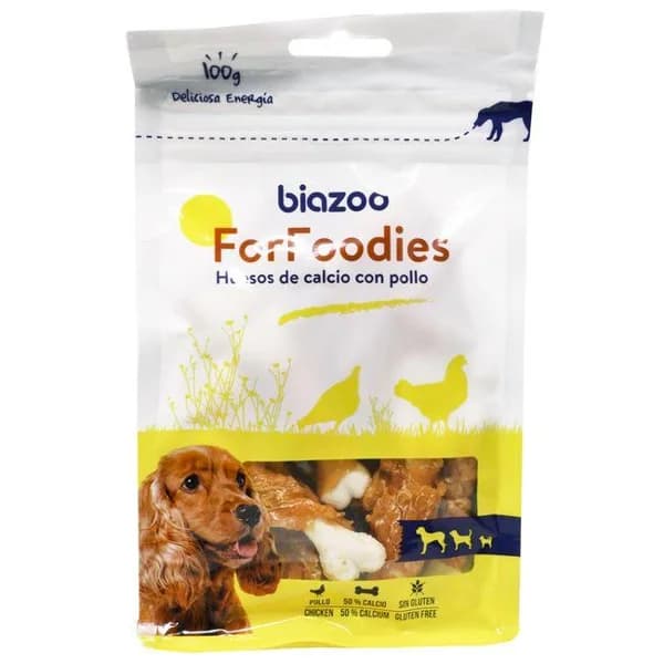Hueso de calcio con pollo BIOZOO, bolsa 100 g - 1 ud - Imagen del producto en Findit