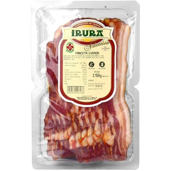 Panceta curada adobada IRURA, bandeja 180 g - 0.18 kg - Imagen del producto en Findit