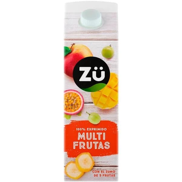Zumo exprimido de frutas ZÜ, brik 1 litro - 1 ud - Imagen del producto en Findit