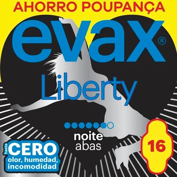 Compresa de noche con alas EVAX Liberty, paqeute 16 uds - 16 ud - Imagen del producto en Findit