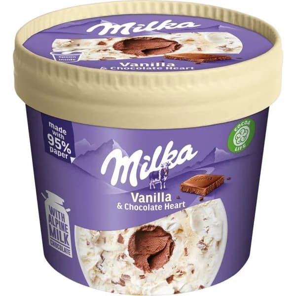 Copa de helado con trozos de chocolate MILKA, tarrina 122 g - 0.12 kg - Imagen del producto en Findit