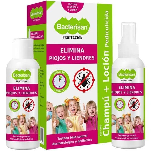 Kit tratamiento para piojos champú+loción BACTERISAN, pack 1 ud - 1 ud - Imagen del producto en Findit