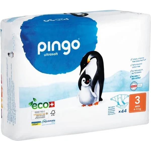 Pañal ecológico ultrasoft 4-9 kg Talla 3 PINGO, paquete 44 uds - 44 ud - Imagen del producto en Findit