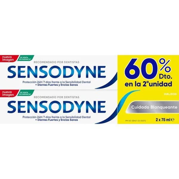 Detífrico cuidado blanqueante SENSODYNE, pack 2x75 ml - 1 ud - Imagen del producto en Findit