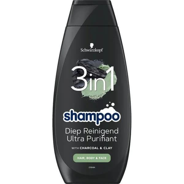 Champú 3en1 limpieza profunda SCHWARZKOPF, bote 400 ml - 1 ud - Imagen del producto en Findit
