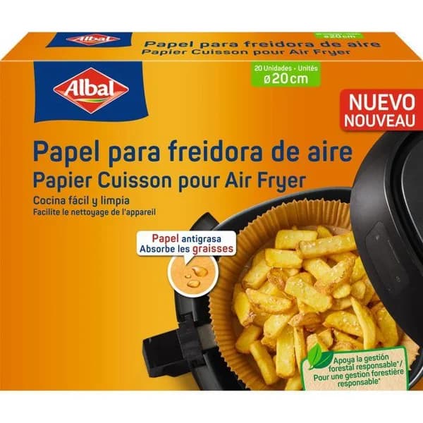 Papel para freidora aire 20 cm ALBAL, caja 20 uds - 20 ud - Imagen del producto en Findit