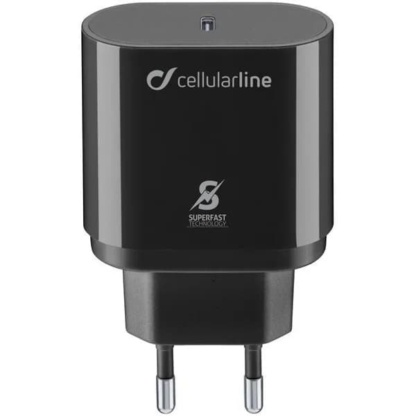 Cargador de red negro USB Tipo-C 25W, ACHSMUSBCPD25WK CELLULAR LINE - 1 ud - Imagen del producto en Findit