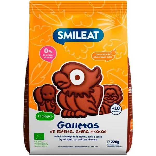 Galleta bio de cacao SMILEAT, bolsa 220 g - 0.22 kg - Imagen del producto en Findit