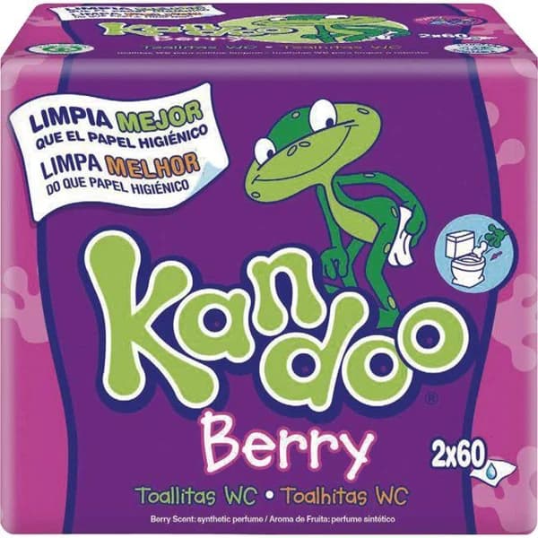 Toallitas wc frutas del bosque  KANDOO, pack 2x60 u - 120 ud - Imagen del producto en Findit